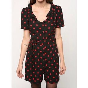 Betsey Johnson silk polka dot romper